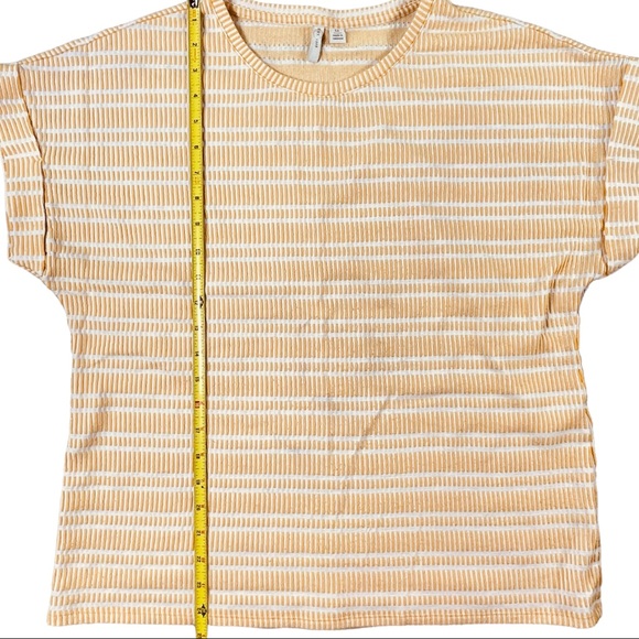 4/$32 Cato size medium golden/yellow & white striped super soft textured shirt - Picture 6 of 7